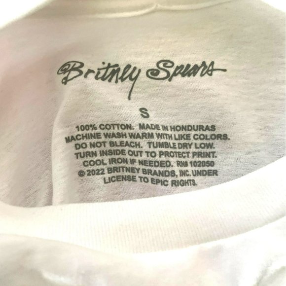 Britney Spears White 100% Cotton T-Shirt New With Tag - Picture 5 of 5